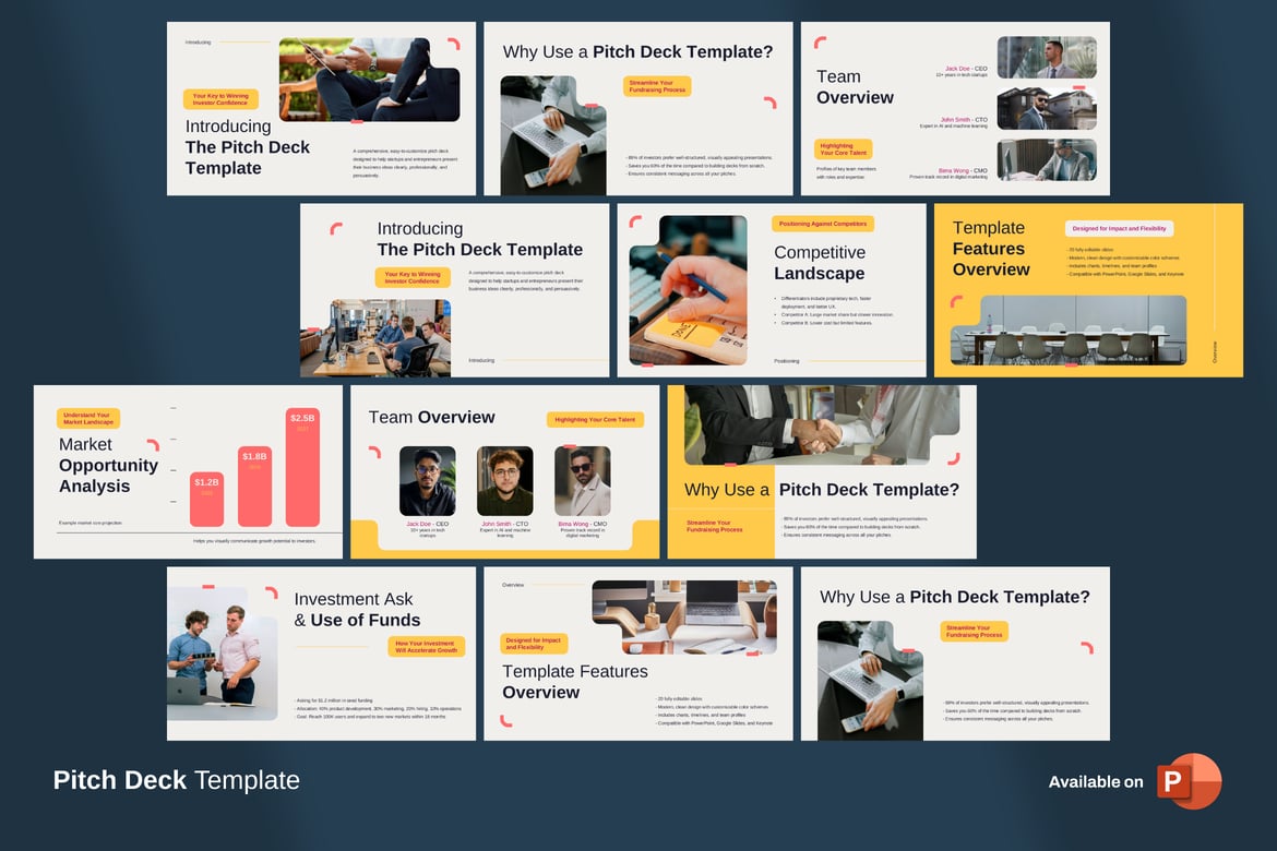 Template Presentasi Pitch Deck Profesional untuk PowerPoint