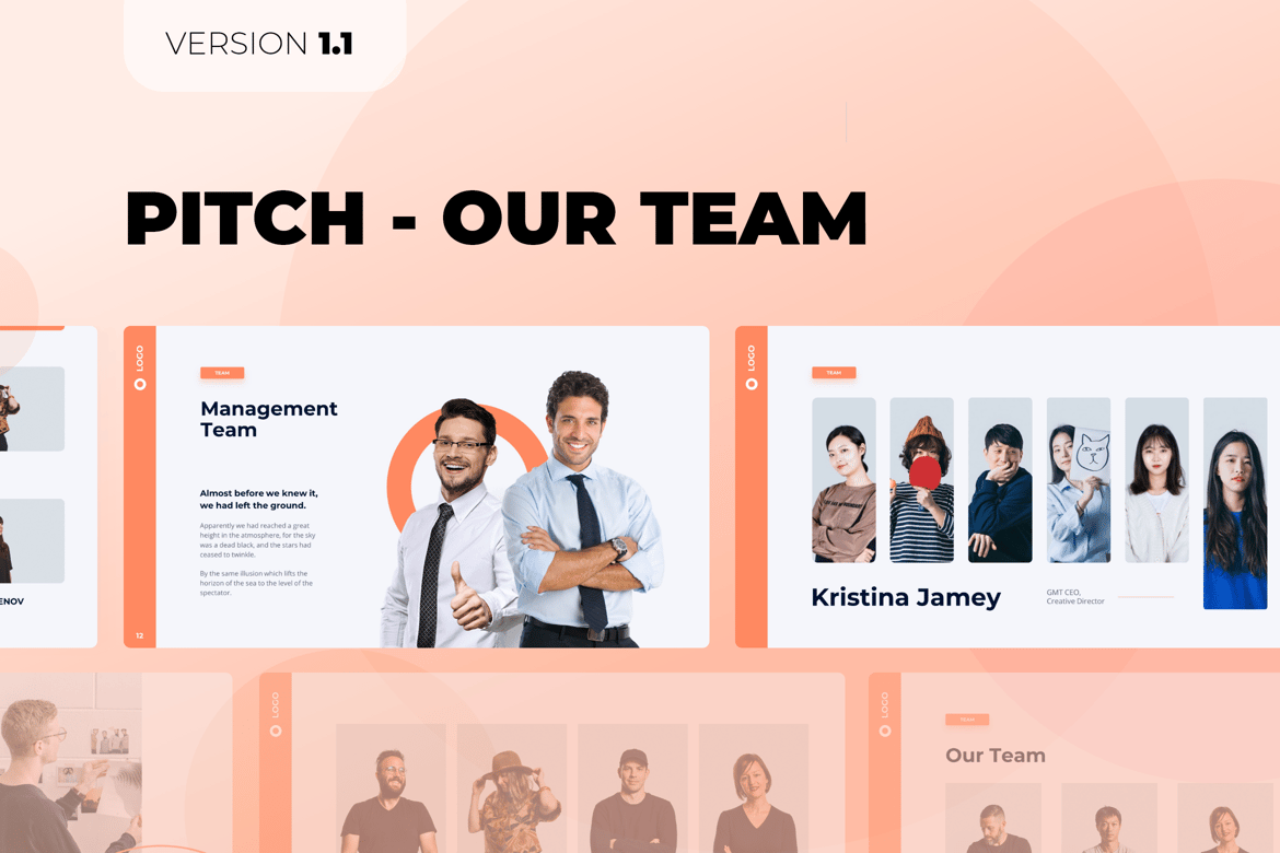 Template PowerPoint Animasi Pitch - Tim Kami yang Menarik