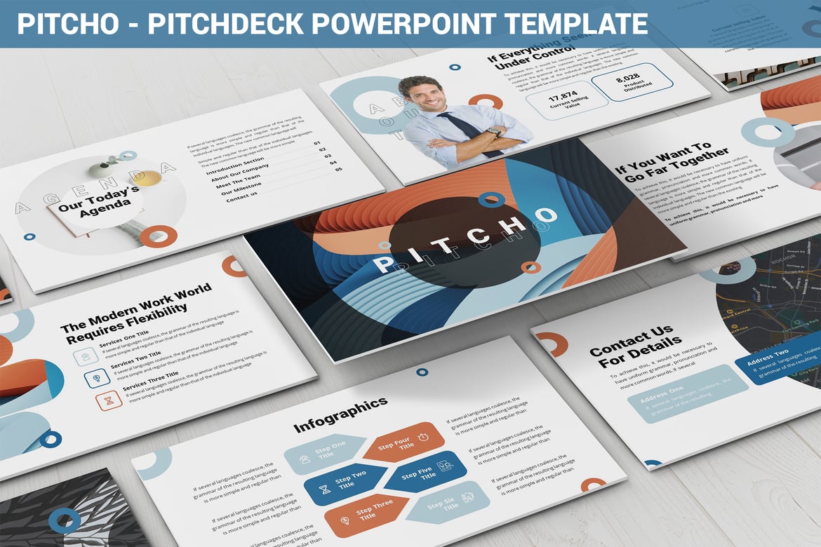 Pitcho - Template Powerpoint Presentasi Modern dan Abstrak