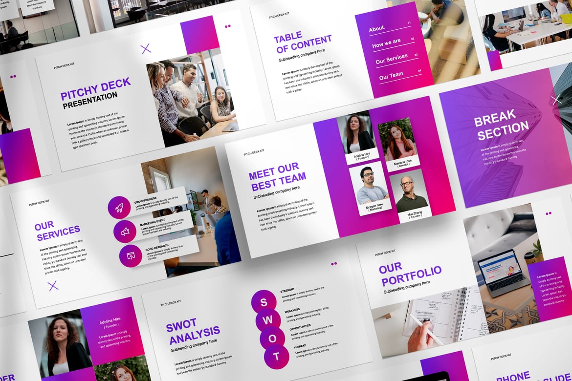 Template Presentasi PowerPoint Pitchy yang Menarik dan Profesional