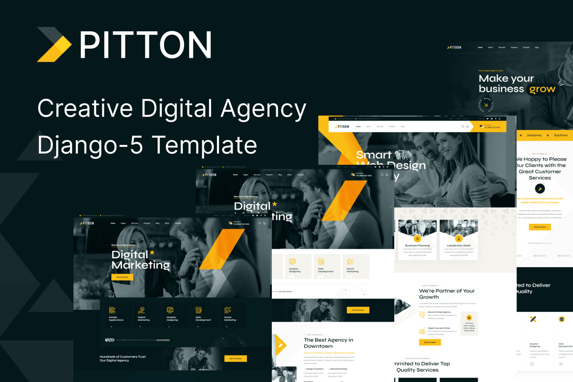 Pitoon - Template Website Kreatif untuk Agensi Digital dengan Django