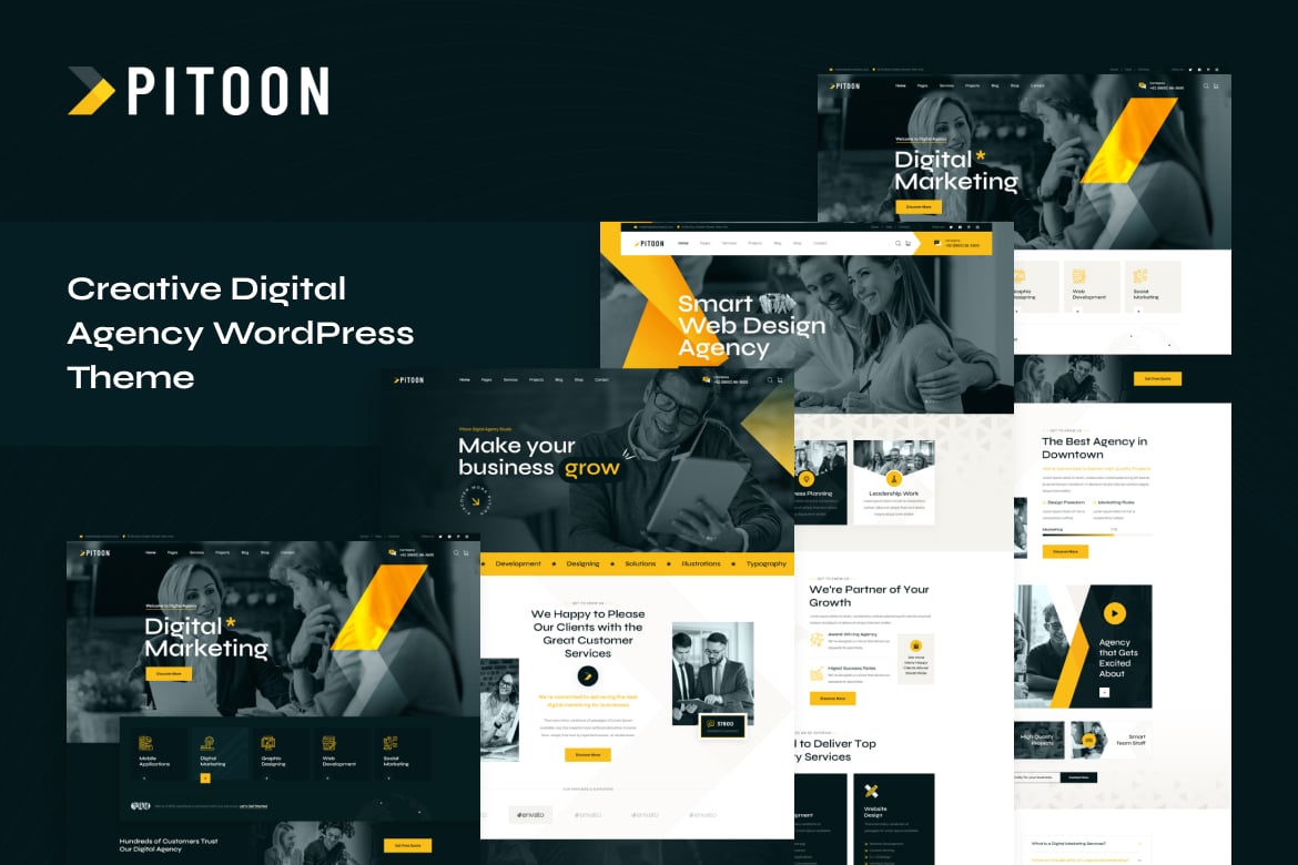 Pitoon - Tema WordPress Kreatif untuk Agensi Digital Modern