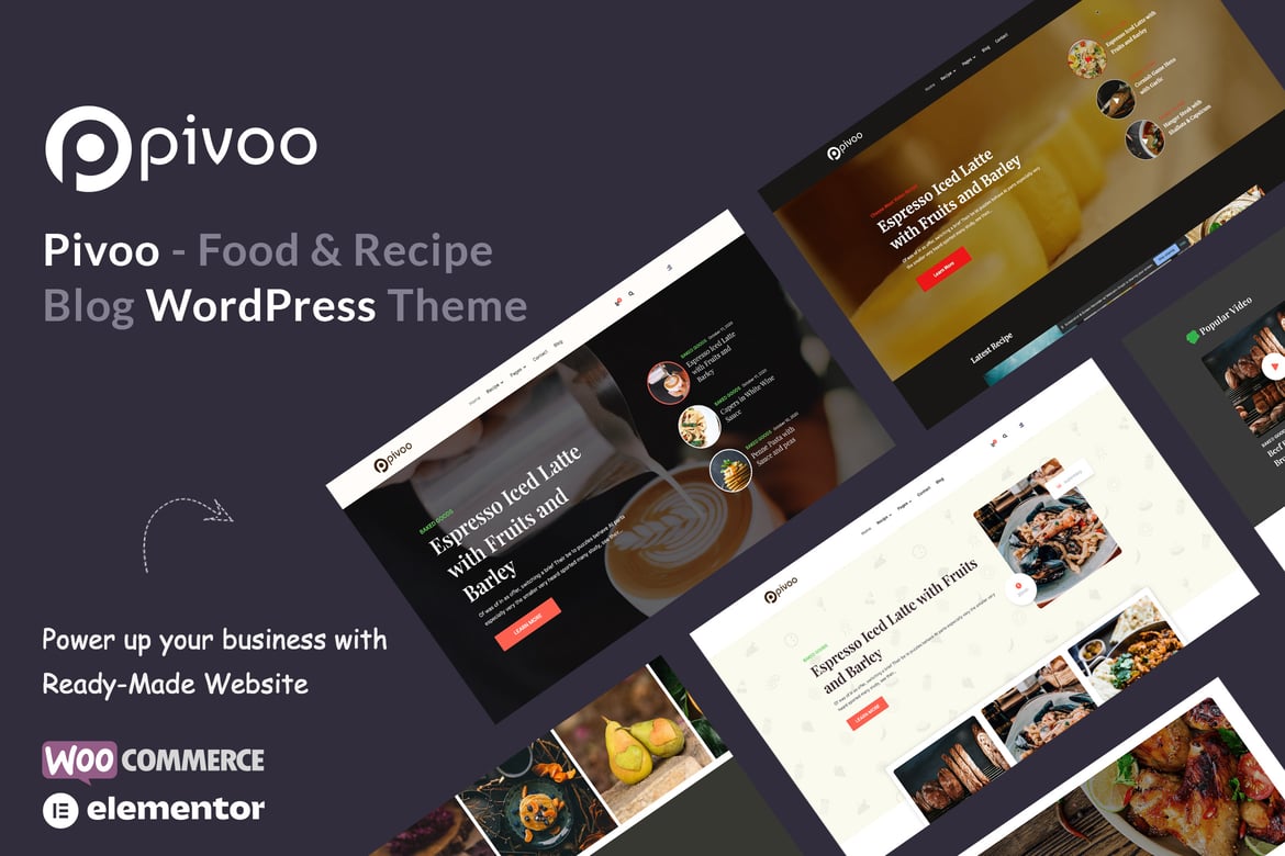 Pivoo - Tema WordPress Blog Resep Makanan yang Elegan dan Modern