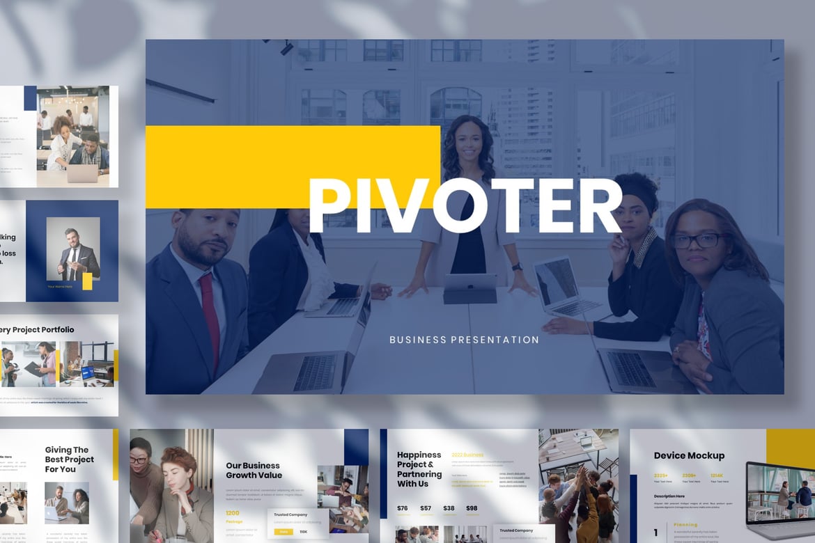 Template Presentasi PowerPoint Pivoter - Solusi Kreatif untuk Bisnis Anda