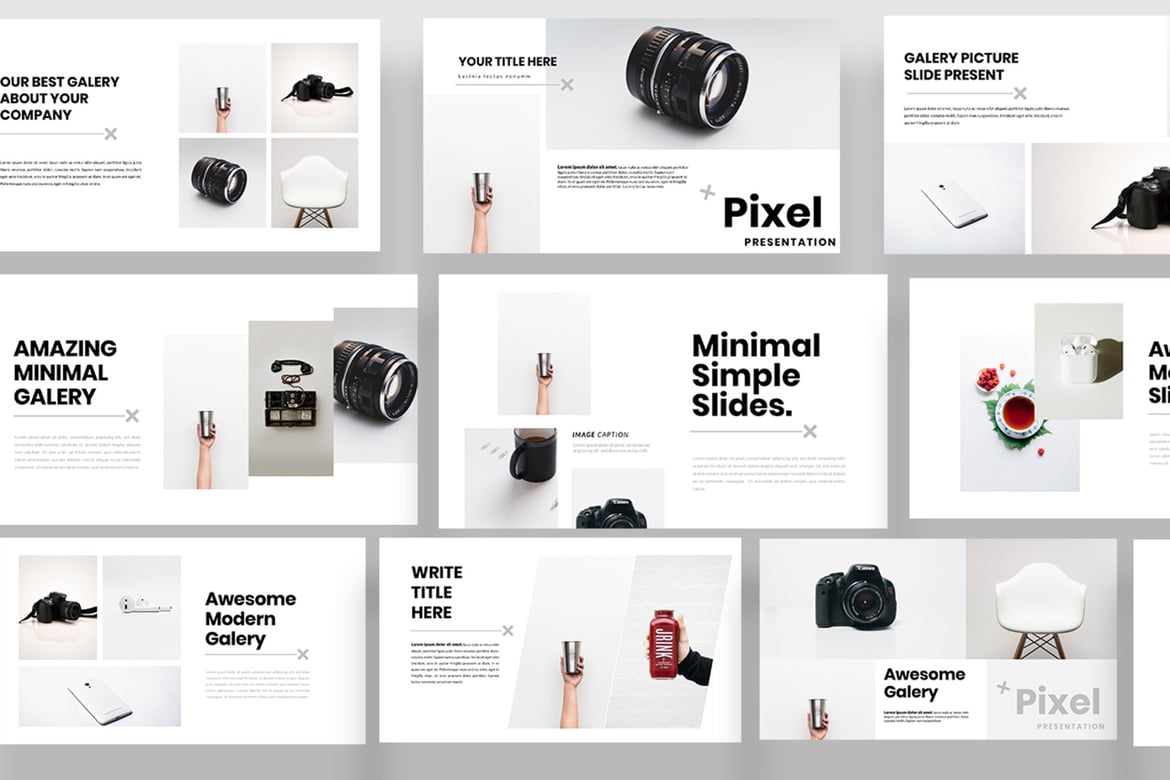 Template PowerPoint Pixel Minimalis yang Modern dan Kreatif