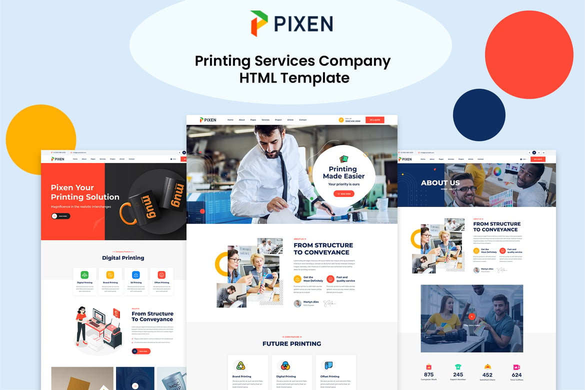 Template Website Pixen - Solusi Kreatif untuk Layanan Percetakan