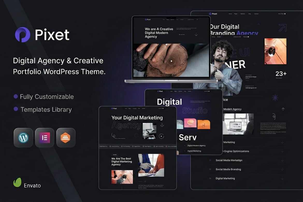 Pixet - Tema WordPress Portofolio Kreatif yang Menarik