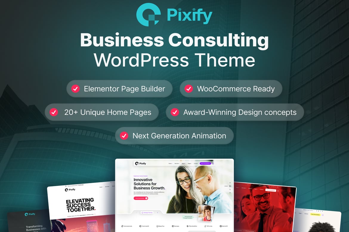 Pixify - Tema WordPress Konsultasi Bisnis yang Modern dan Fleksibel