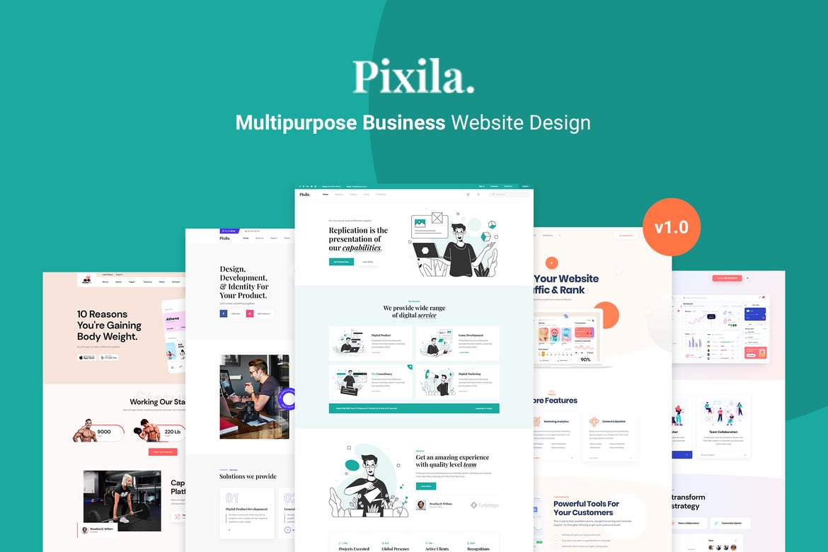 Pixila - Template Website Kreatif Serbaguna untuk Bisnis Anda