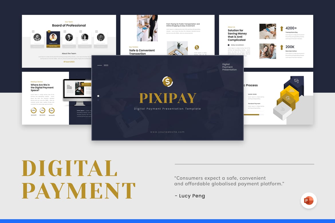 Template Presentasi Pixipay - Solusi Pembayaran Digital yang Menarik