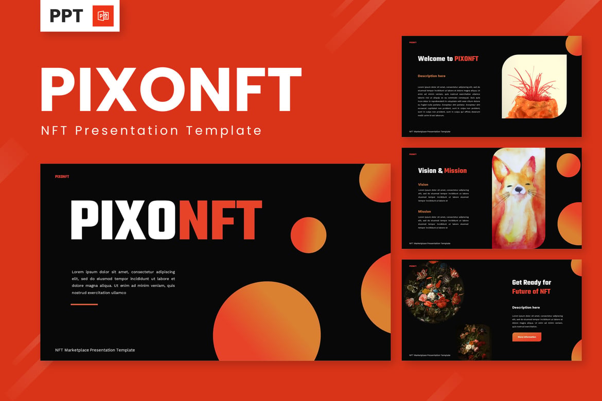 Pixonft - Template Powerpoint NFT Kreatif untuk Presentasi Anda
