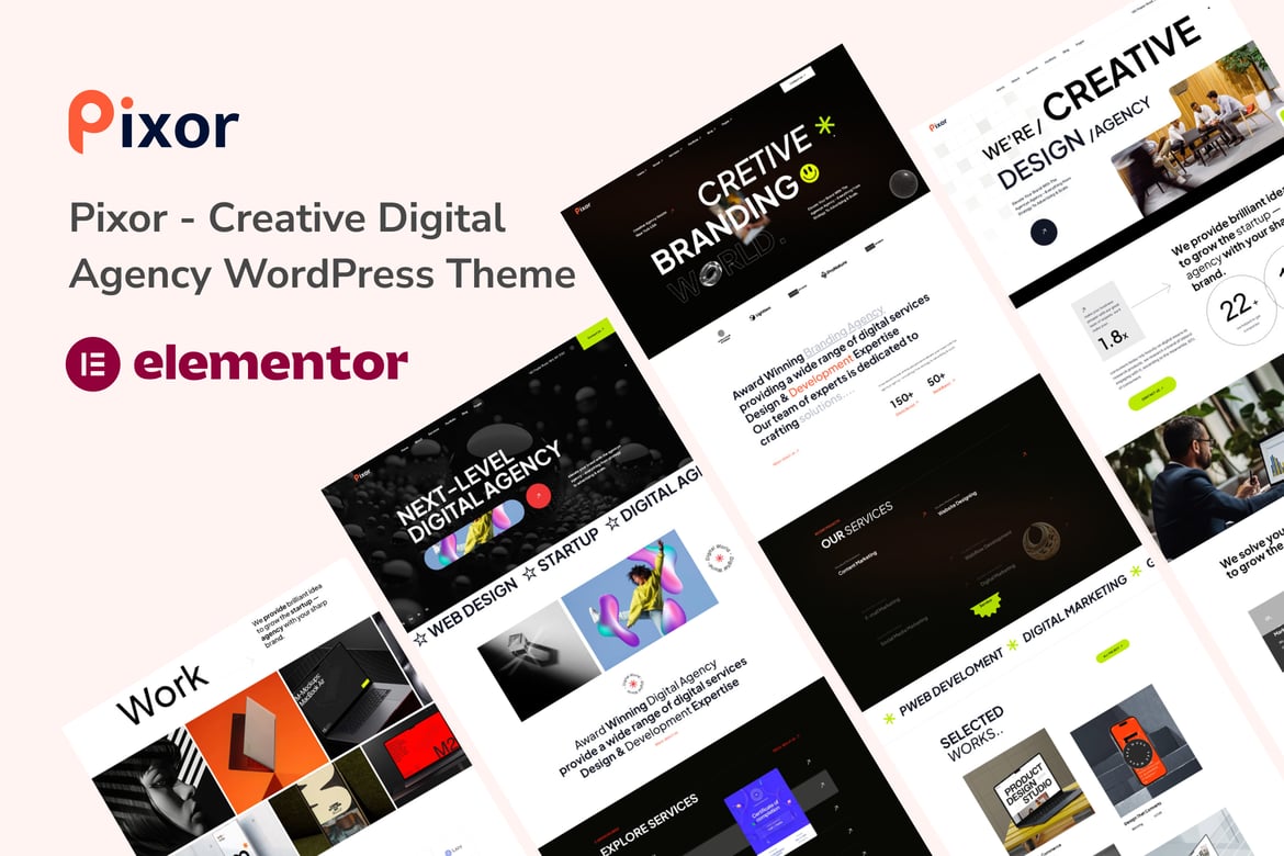 Pixor - Tema WordPress Kreatif untuk Agensi Digital