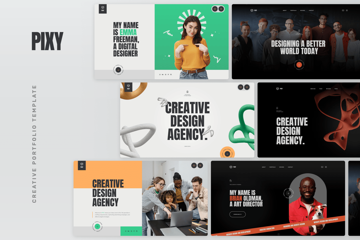 Pixy - Template Website Portofolio Kreatif yang Menarik