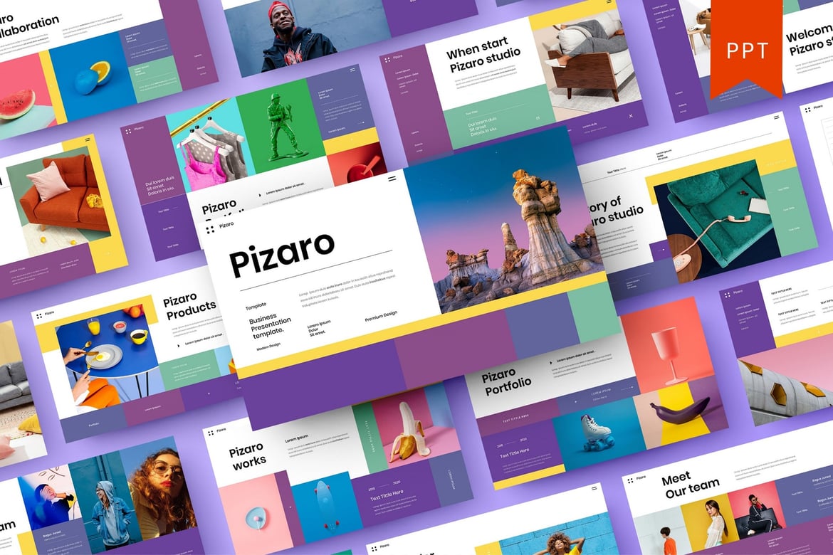Pizaro – Template PowerPoint Bisnis yang Menarik