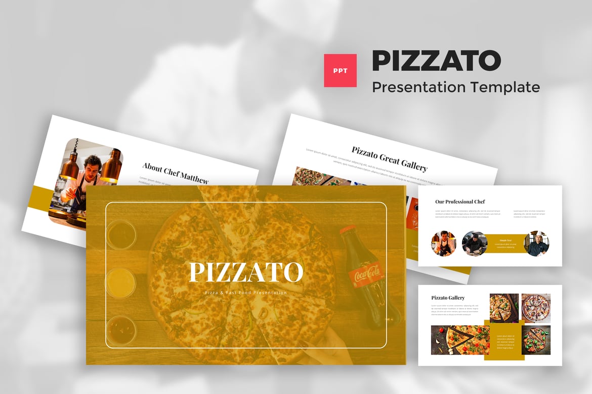 Template Presentasi PowerPoint Pizzato untuk Pizza & Fast Food