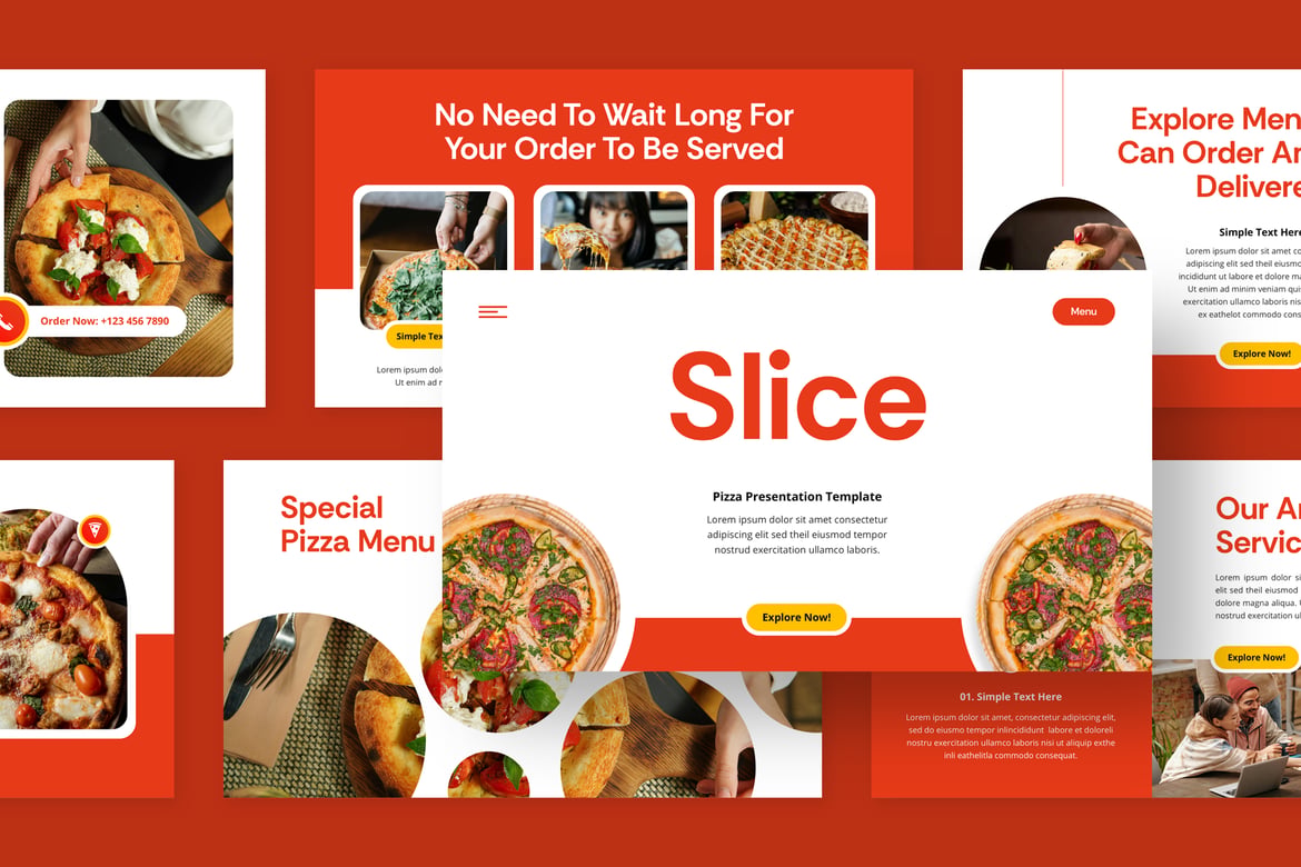 Template Presentasi PowerPoint Pizza yang Menarik dan Profesional