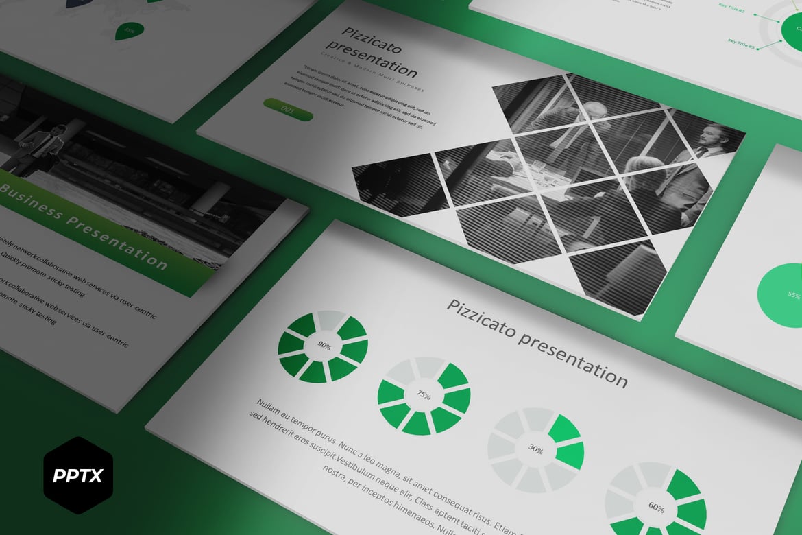 Template PowerPoint Pizzicato - Solusi Kreatif untuk Presentasi Anda