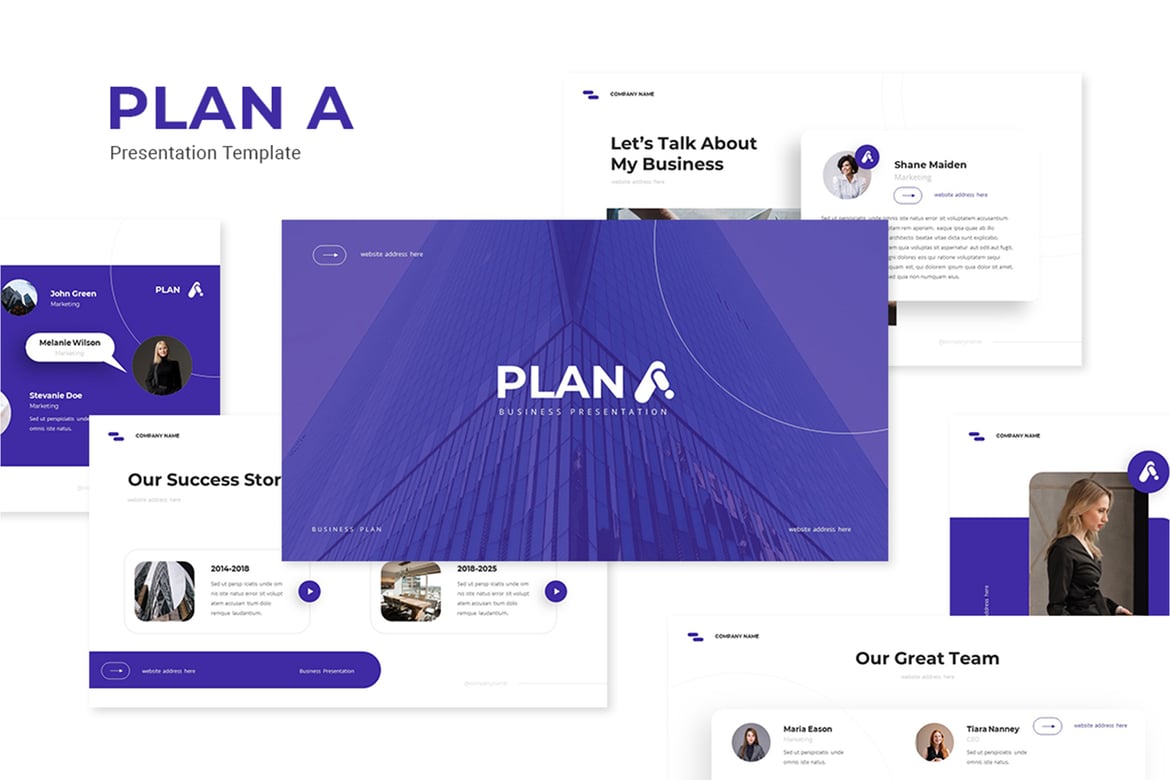 Template PowerPoint Bisnis Plan A yang Menarik dan Modern