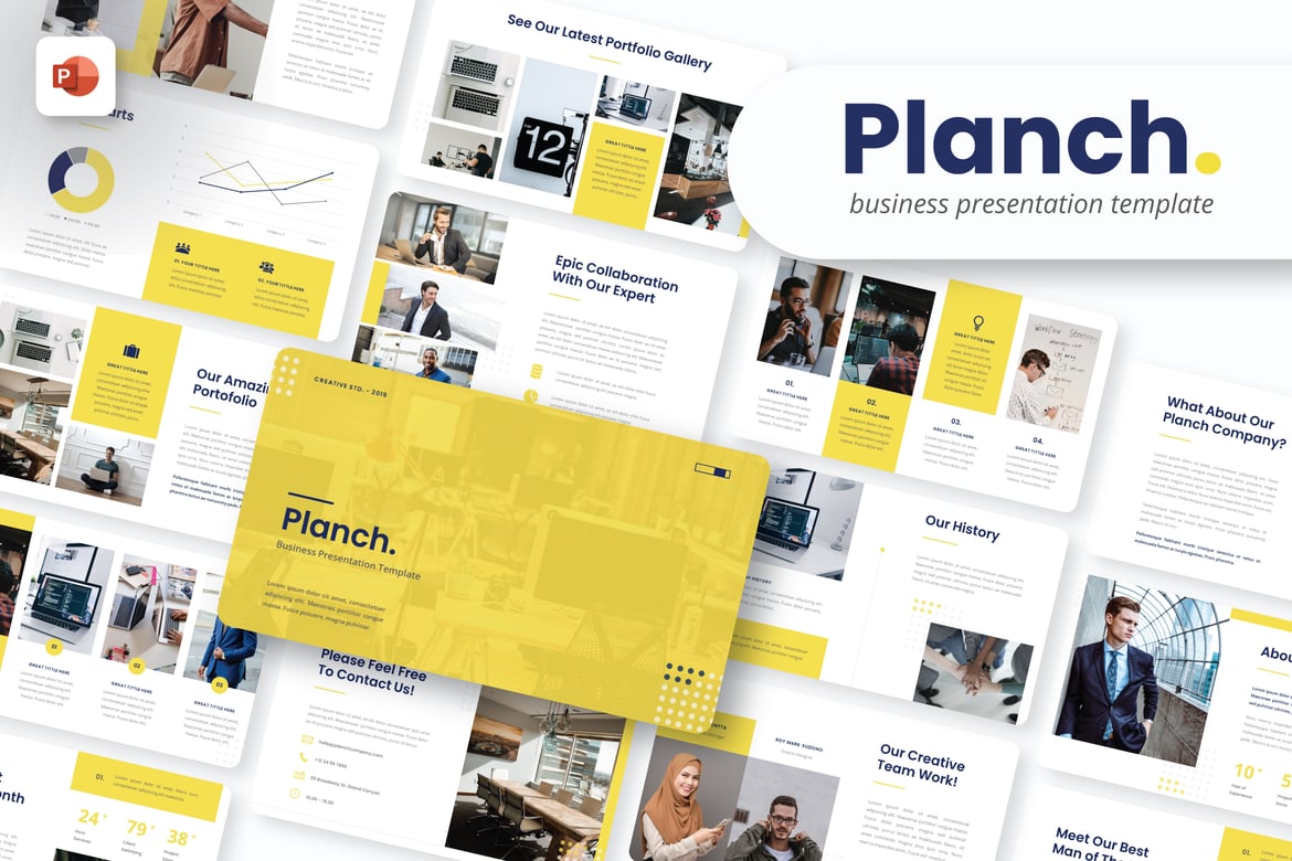Template Presentasi PowerPoint Planch untuk Bisnis yang Menarik