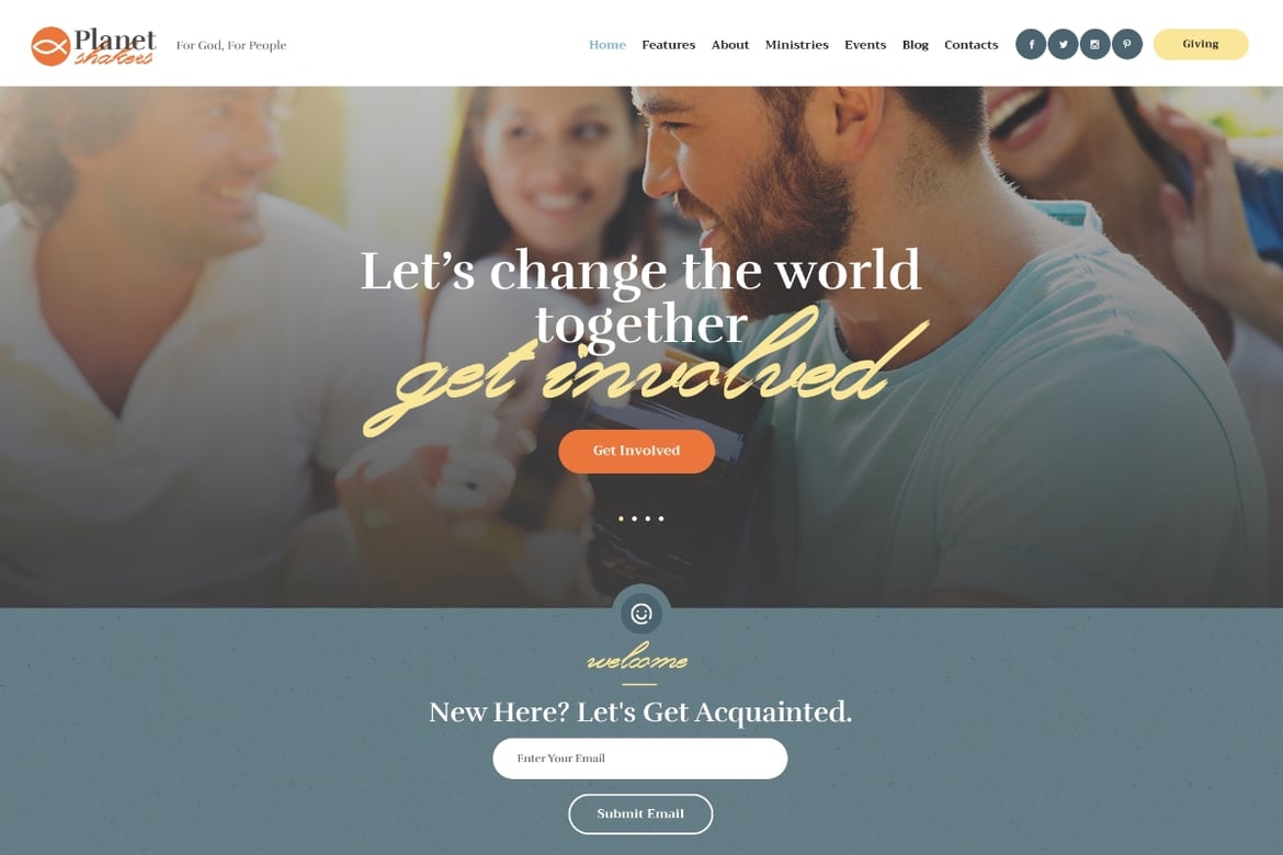 Tema WordPress Gereja Modern: Planet Shakers