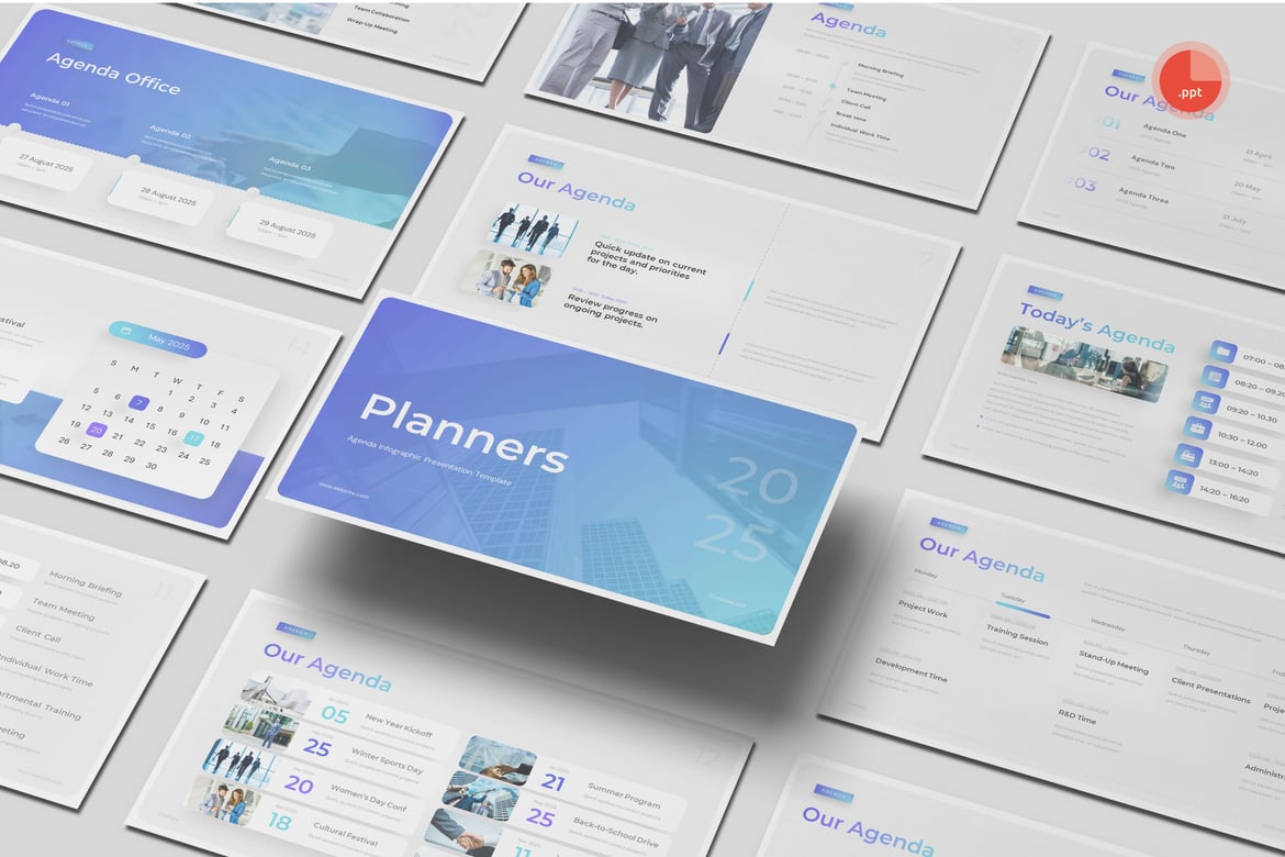 Template Presentasi PowerPoint - Rencana dan Agenda yang Menarik