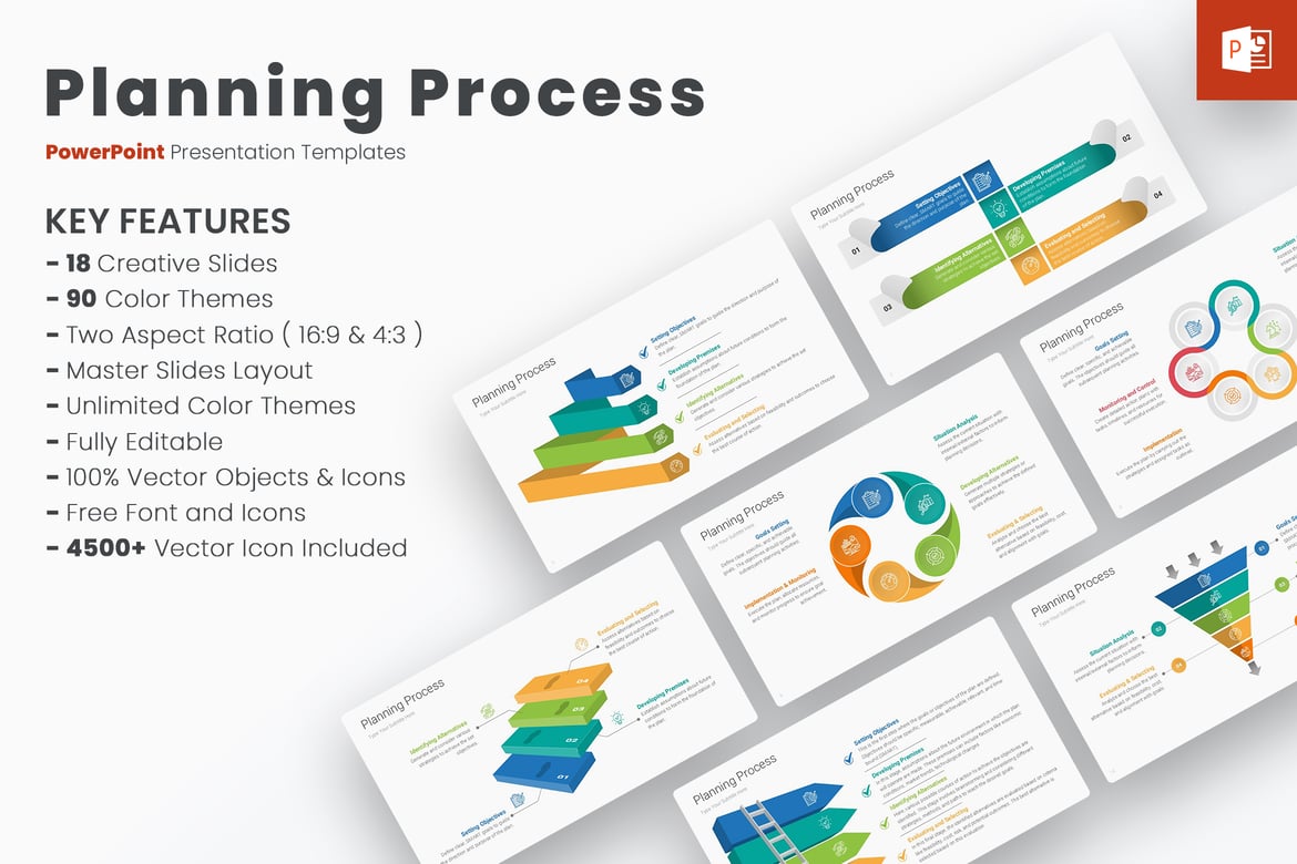 Template PowerPoint Proses Perencanaan yang Menarik