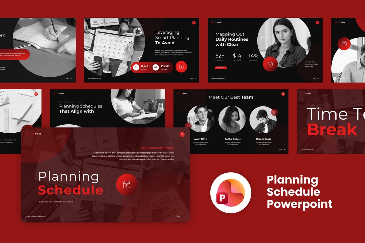 Template PowerPoint Jadwal Perencanaan Kreatif untuk Presentasi Anda