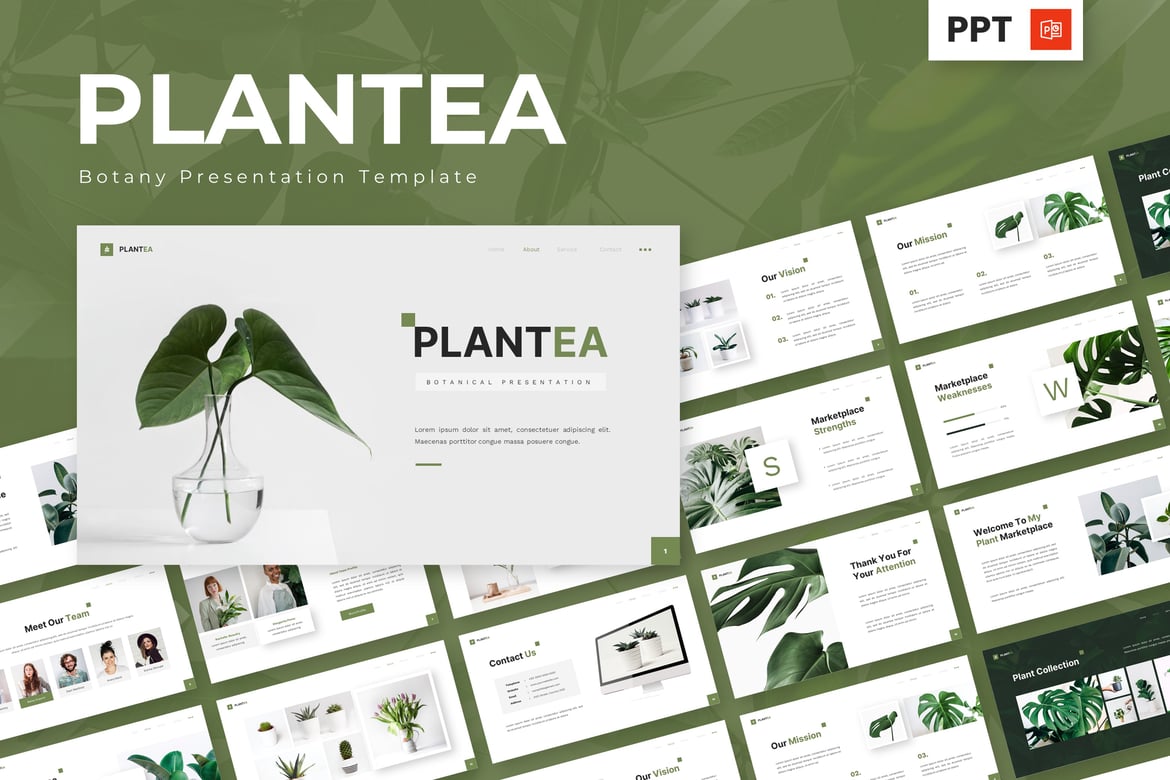 Plantea - Template Presentasi Botani yang Menawan