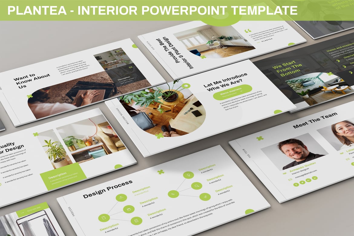 Plantea - Template PowerPoint Interior yang Stylish