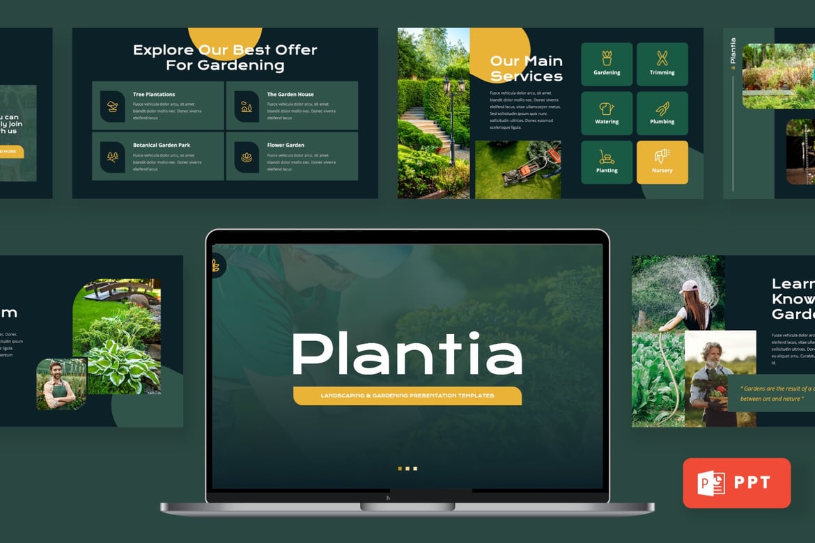 Template Powerpoint Lanskap Plantia yang Menarik dan Profesional