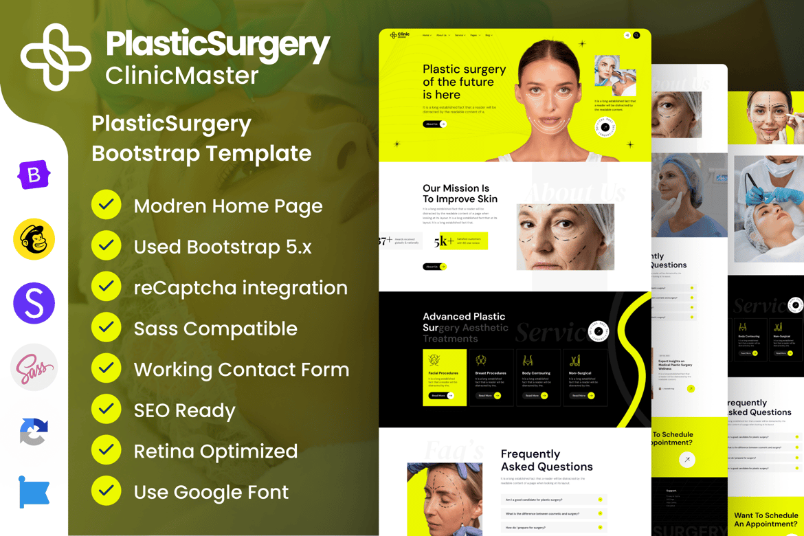 Template Website Kecantikan untuk Klinik Bedah Plastik dan Medis