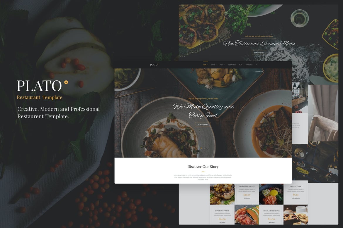 Template Website Plato - Elegant dan Minimalis untuk Restoran dan Kafe