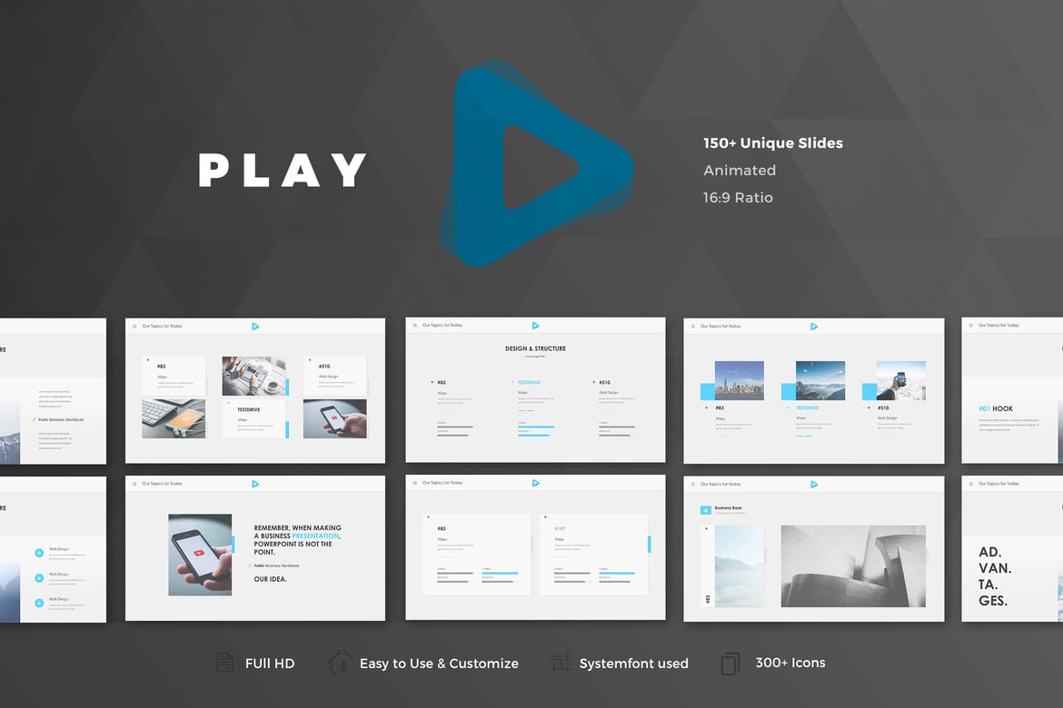 Template Powerpoint Play yang Menarik dan Profesional