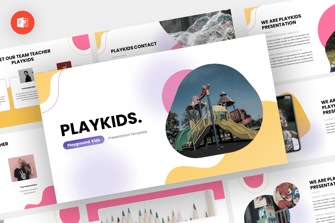 Template Powerpoint Playkids - Desain Playground yang Menarik