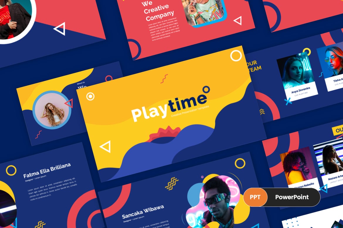 Playtime - Template PowerPoint Pop Art Kreatif untuk Presentasi Menarik