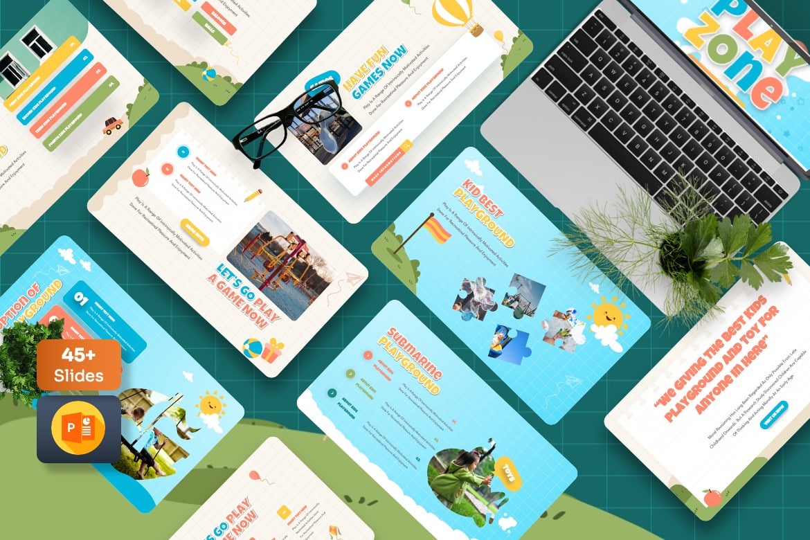 Playzone - Template Powerpoint Playground Anak yang Menarik