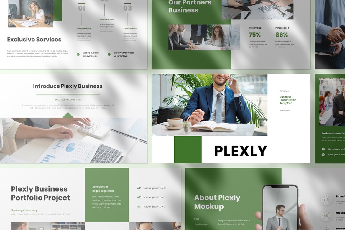 Template Presentasi PowerPoint Plexly untuk Bisnis yang Menarik