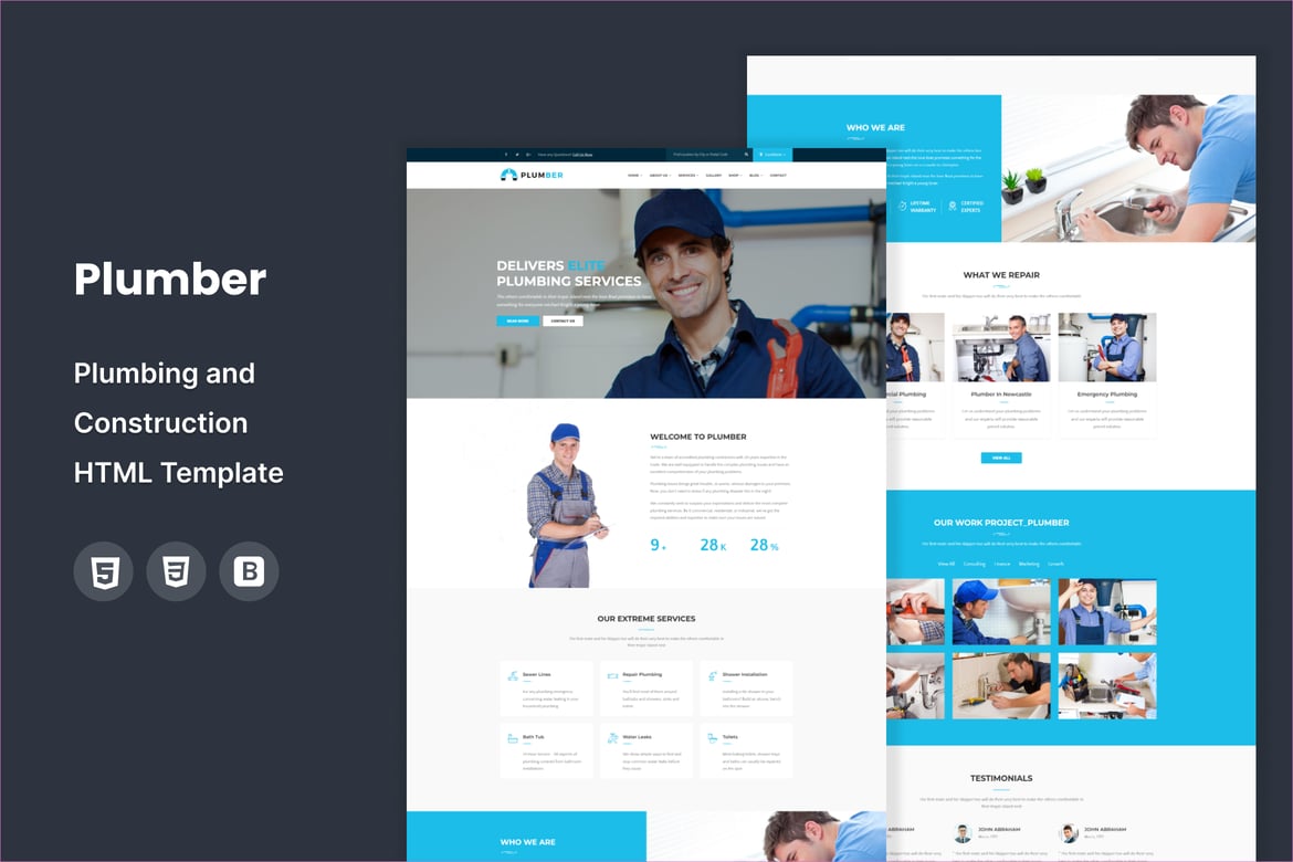 Template Website Plumber - Solusi Terbaik untuk Perusahaan Jasa dan Konstruksi
