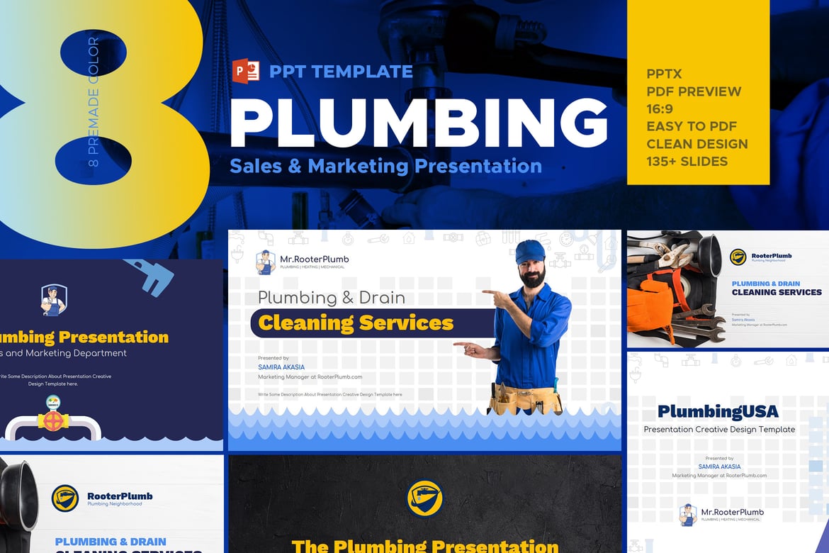 Template Powerpoint untuk Industri Perpipaan yang Menarik