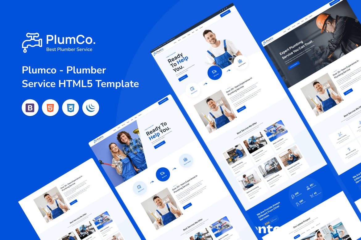 Plumco - Template Website Jasa Plumbing yang Modern dan Responsif