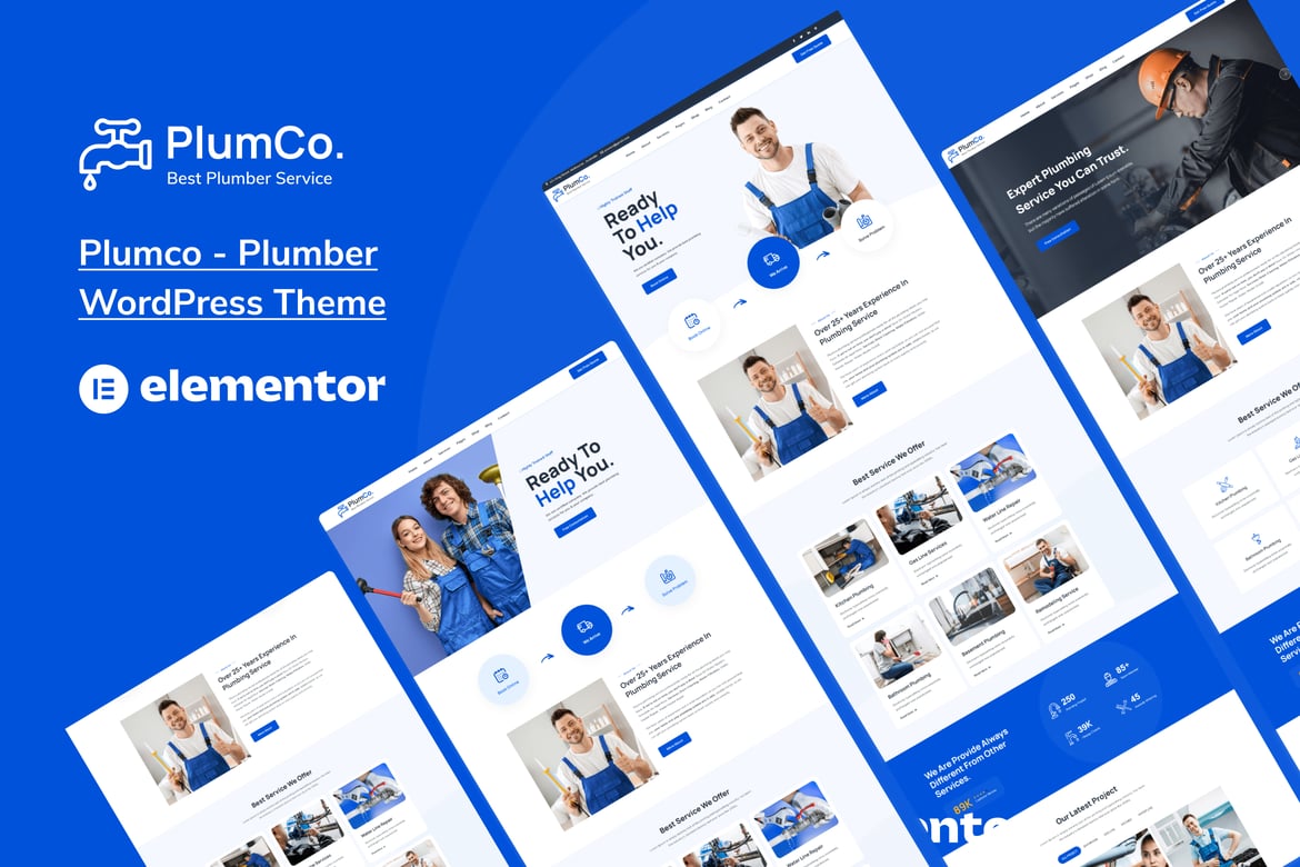 Plumco - Tema WordPress untuk Layanan Plumbing yang Modern dan Elegan