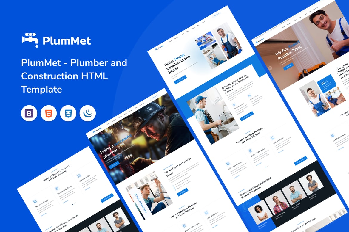 PlumMet - Template Website Profesional untuk Jasa Plumbing dan Konstruksi