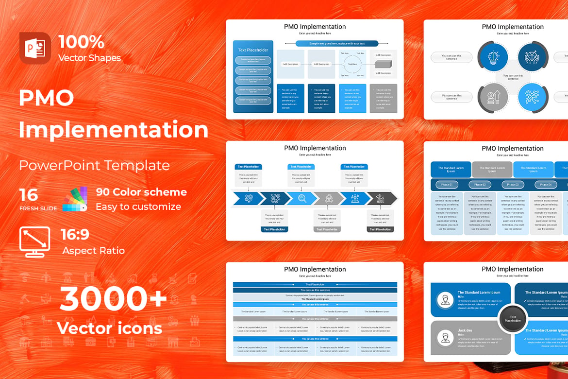 Template PowerPoint Implementasi PMO yang Menarik
