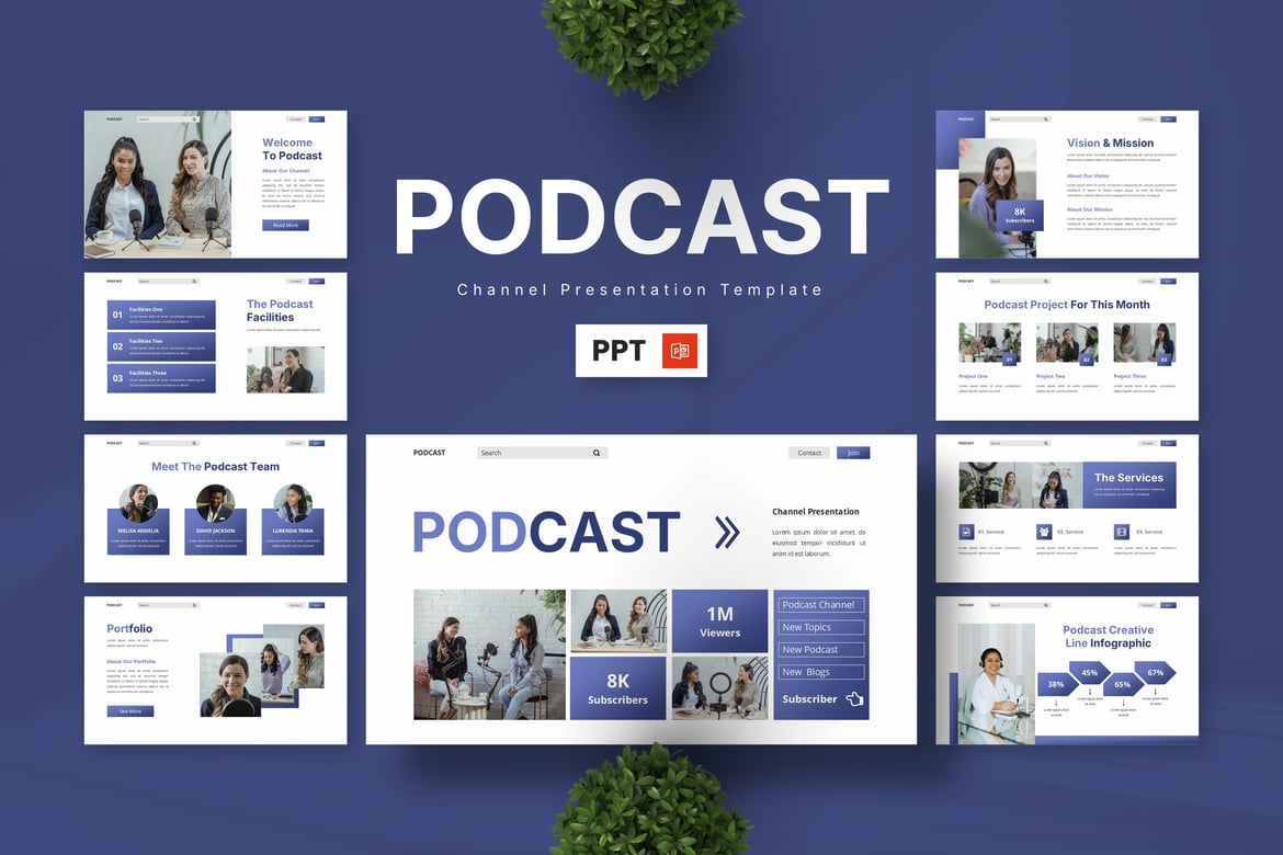 Template Powerpoint untuk Podcast dan Channel yang Menarik
