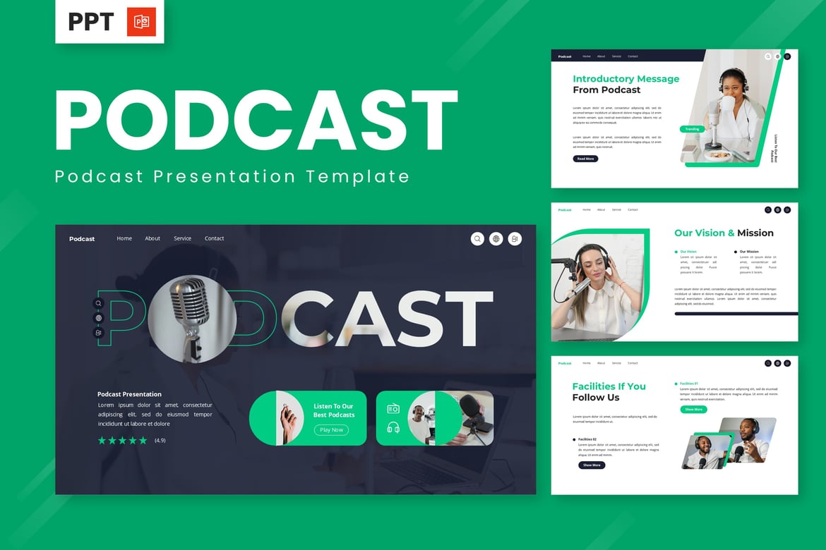 Template Powerpoint Podcast yang Menarik dan Profesional