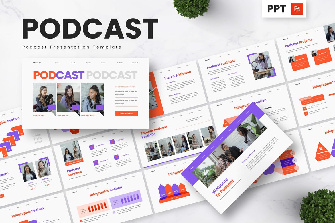 Template Presentasi PowerPoint Podcast yang Menarik dan Profesional