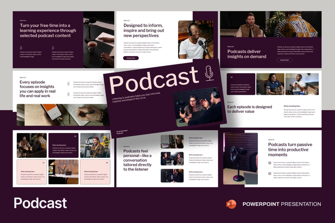 Template PowerPoint Podcast yang Menarik dan Mudah Disesuaikan