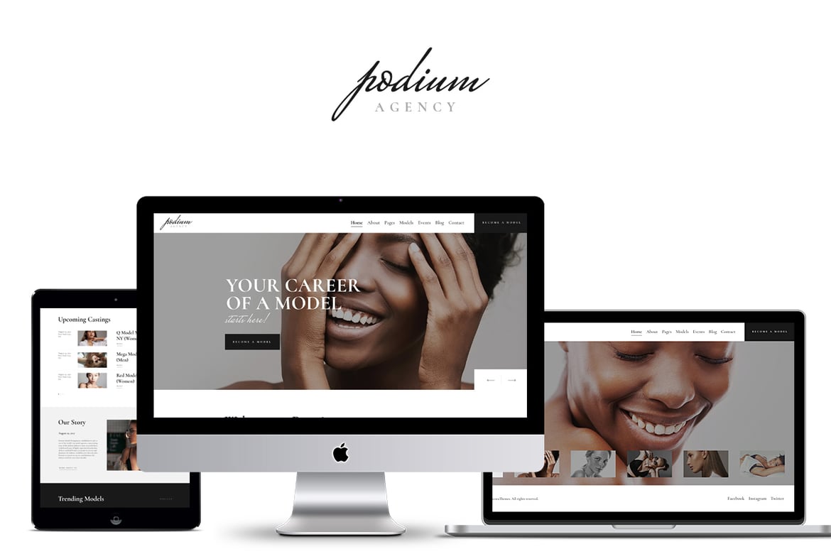Podium - Tema WordPress untuk Agensi Model yang Menawan