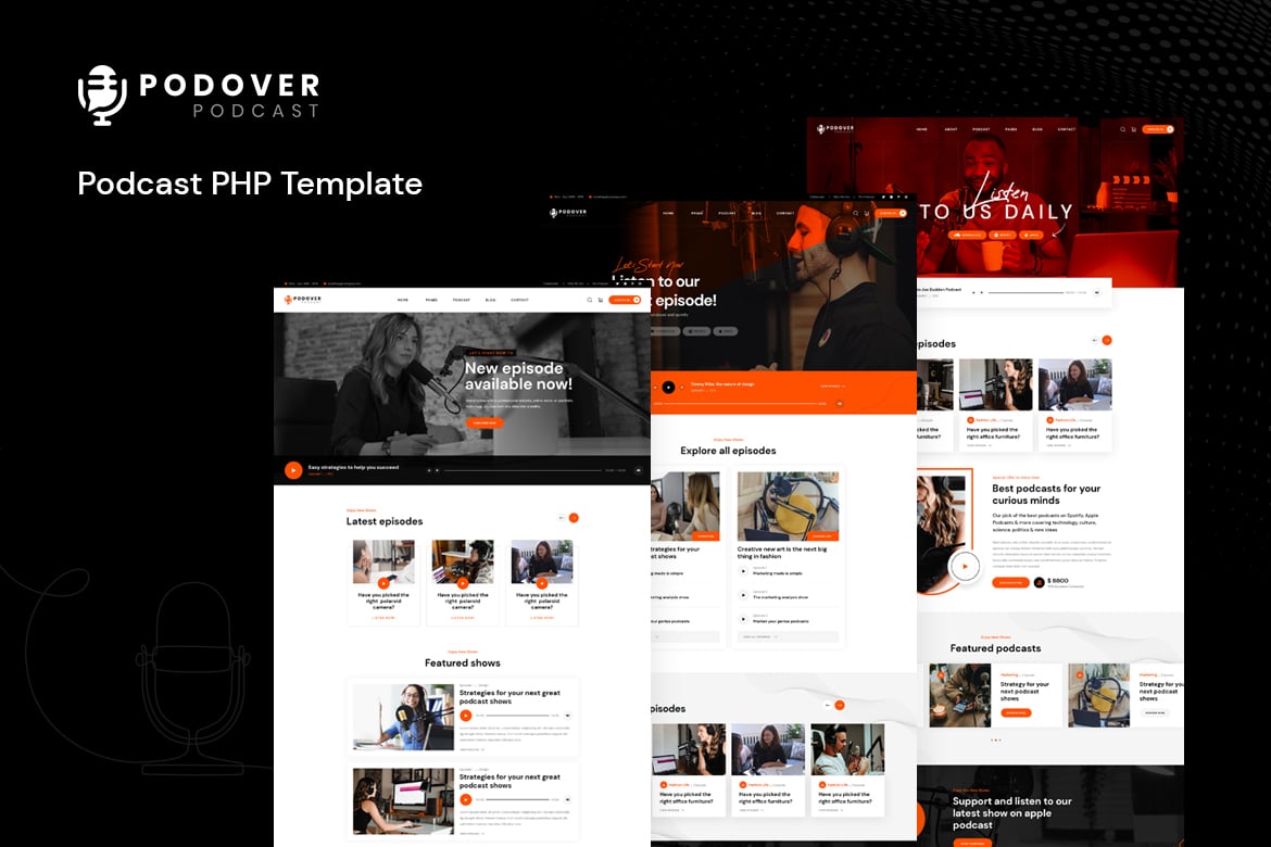 Podover - Template Website Podcast Profesional