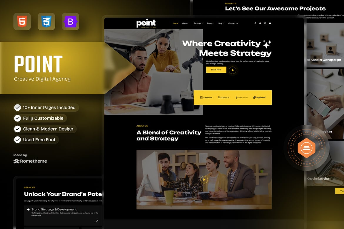 Point - Template Website Agensi Kreatif yang Modern dan Responsif